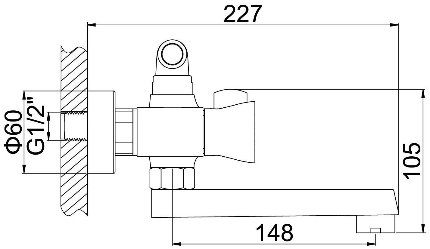 Смеситель для ванны Accoona A6473, латунь, цвет хром купить,NaN
