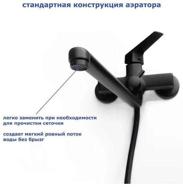 Смеситель для ванны Accoona A71129F, латунь, цвет черный купить,NaN