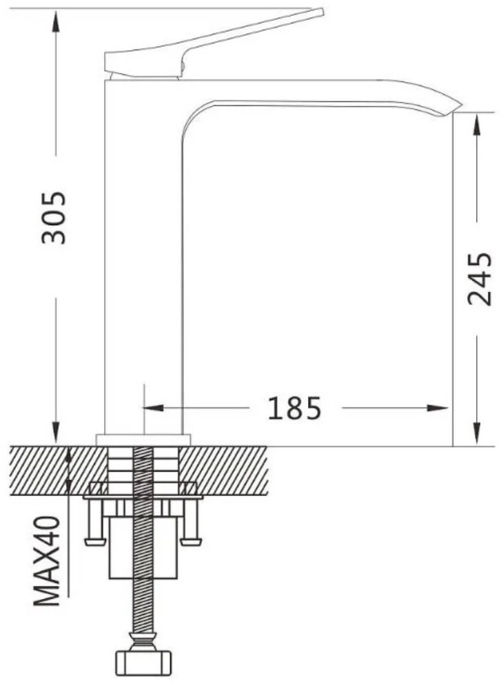 Смеситель Shevanik S4011H, латунь, цвет черный купить,NaN