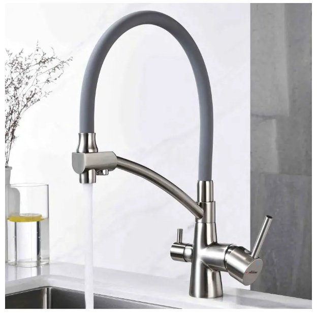 Смеситель с гибким изливом Accoona A48201T, латунь, цвет серый, хром купить,NaN