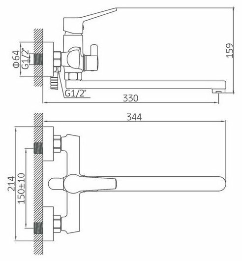 Смеситель для ванны Accoona A71300F , однозахватный купить,NaN