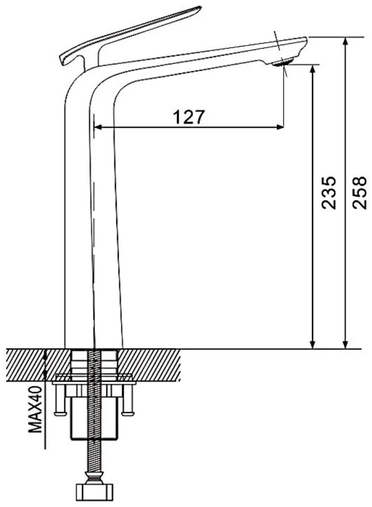 Смеситель Rose R1311F, латунь, цвет хром купить,NaN