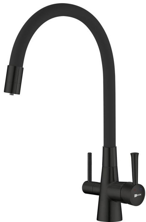 Смеситель с гибким изливом Lemark COMFORT LM3075BL, латунь, цвет черный купить,NaN