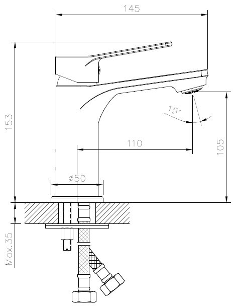 Смеситель CETUS CSV1259559C, латунь, цвет хром купить,NaN