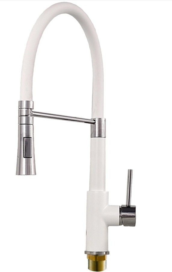 Смеситель с гибким изливом Potato P37284-7, цинк, цвет белый купить,55000
