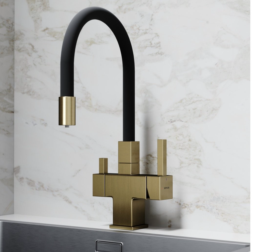 Смеситель для кухни Sancos SC4005BG, латунь, цвет золотой, черный - ForteMarket Смеситель для кухни Sancos SC4005BG, латунь, цвет золотой, черный купить,186900