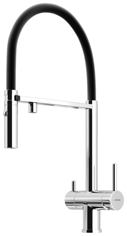 Смеситель для кухни Sancos SC4010CH , латунь, цвет черный, хром