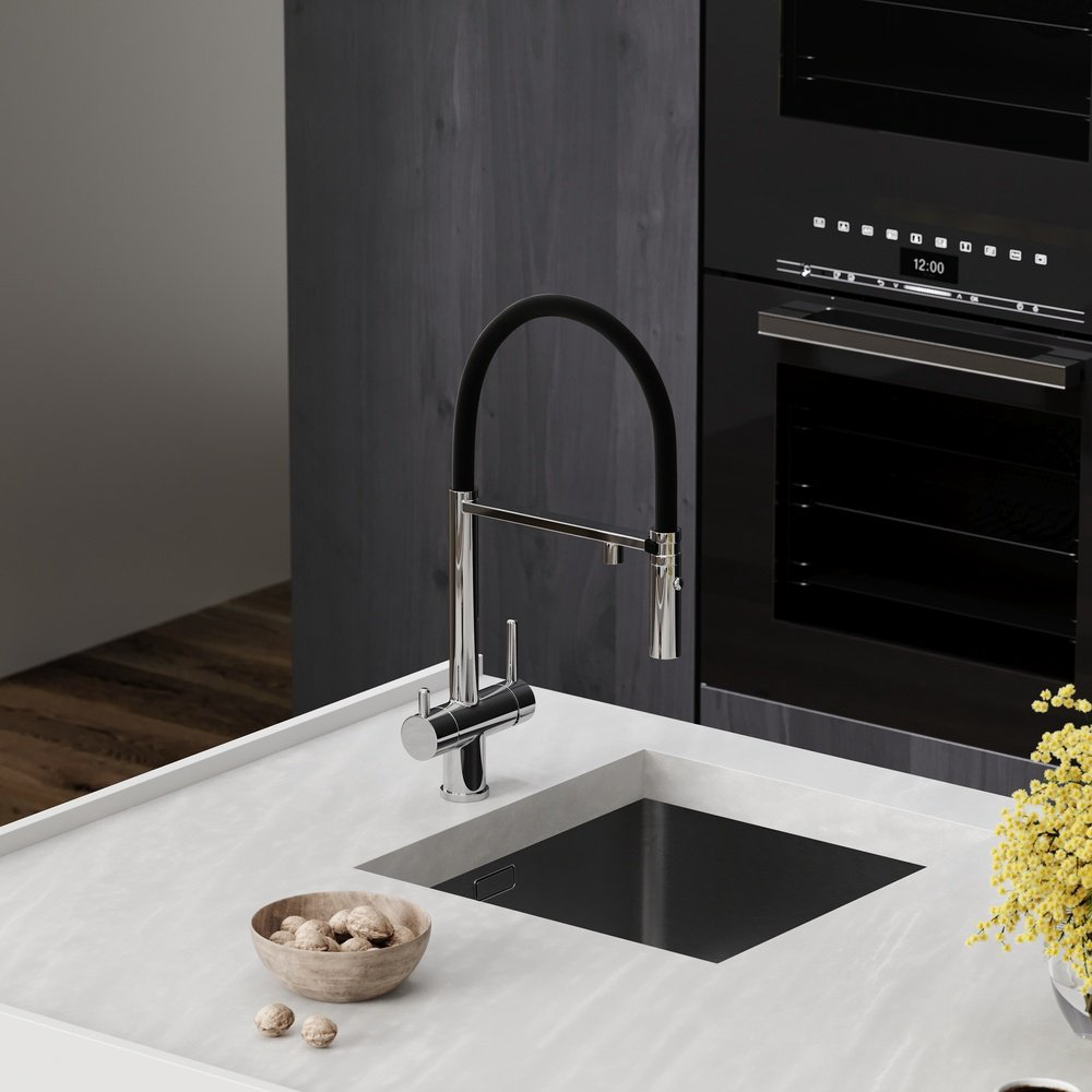 Смеситель для кухни Sancos SC4010CH , латунь, цвет черный, хром купить,330300