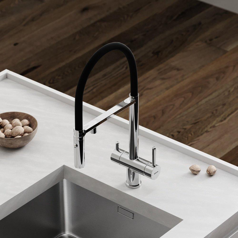 Смеситель для кухни Sancos SC4010CH , латунь, цвет черный, хром купить,330300
