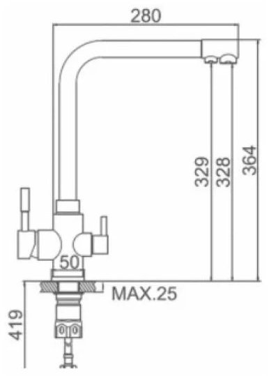 Смеситель для кухни (мойки) Marrbaxx MG006/Q10, однозахватный
