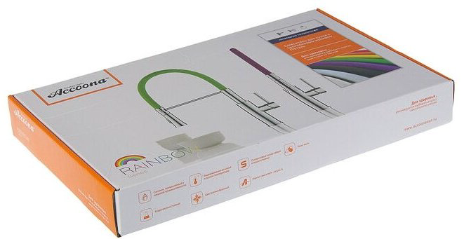 Смеситель с гибким изливом Accoona A4890H-1, латунь, цвет желтый, хром купить,NaN