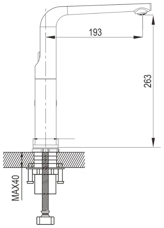 Смеситель для кухни (мойки) Rose R2713F, однозахватный купить,NaN