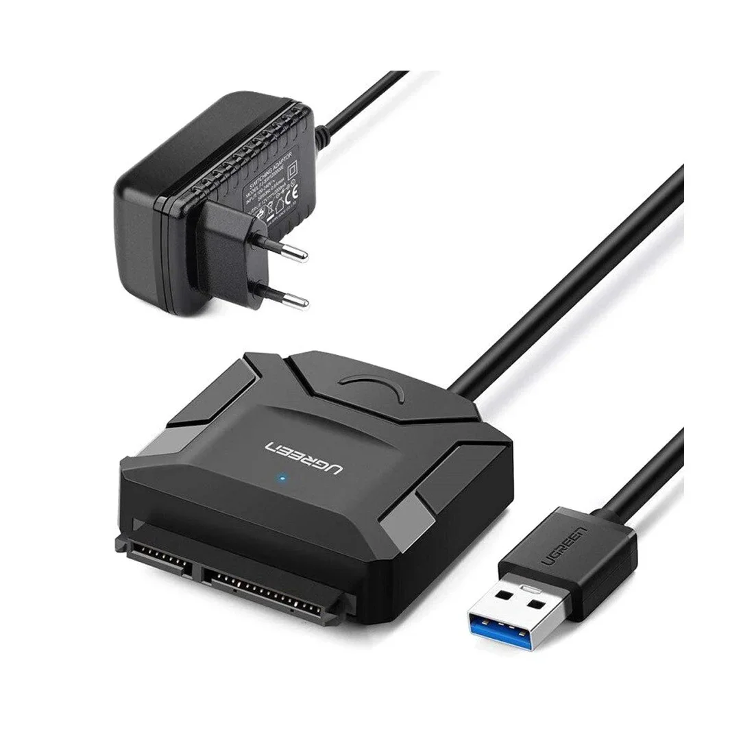 Адаптер Ugreen CR108 USB-А 3.0 to 3.5''/2.5" SATA черный