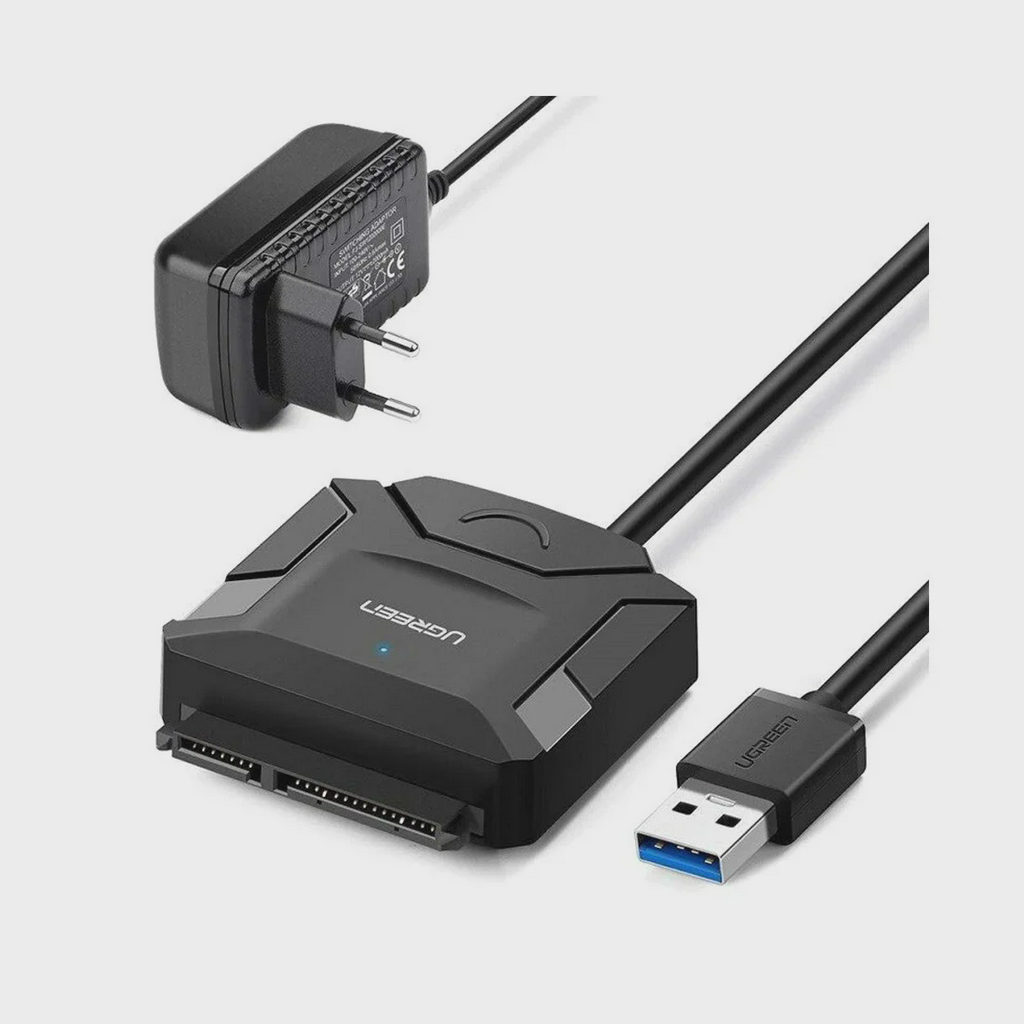 Адаптер Ugreen CR108 USB-А 3.0 to 3.5''/2.5" SATA черный