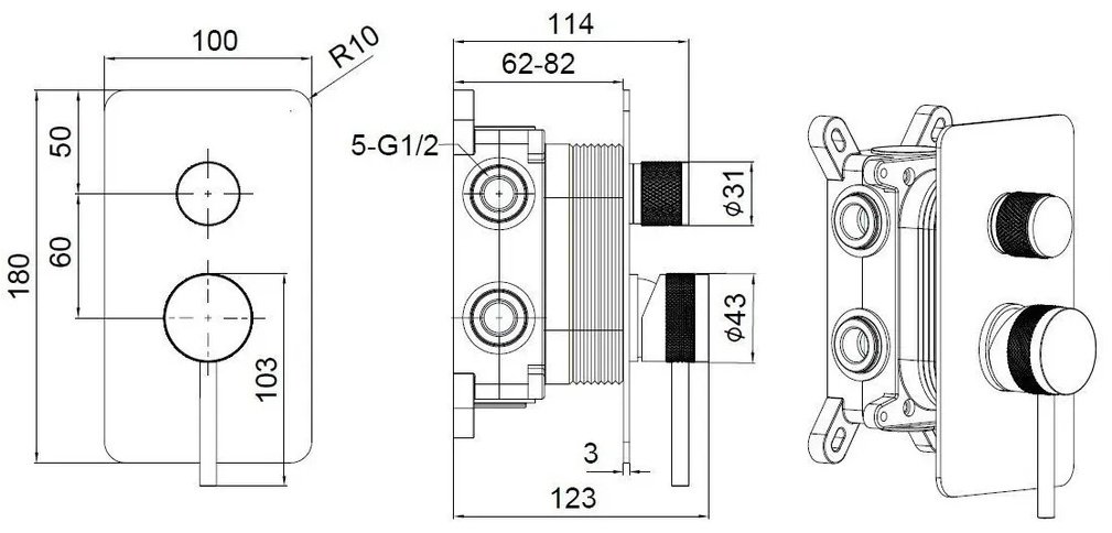 Смеситель для ванны ALLEN BRAU 5.31A11-31 PRIORITY X3, латунь, цвет черный купить,222500