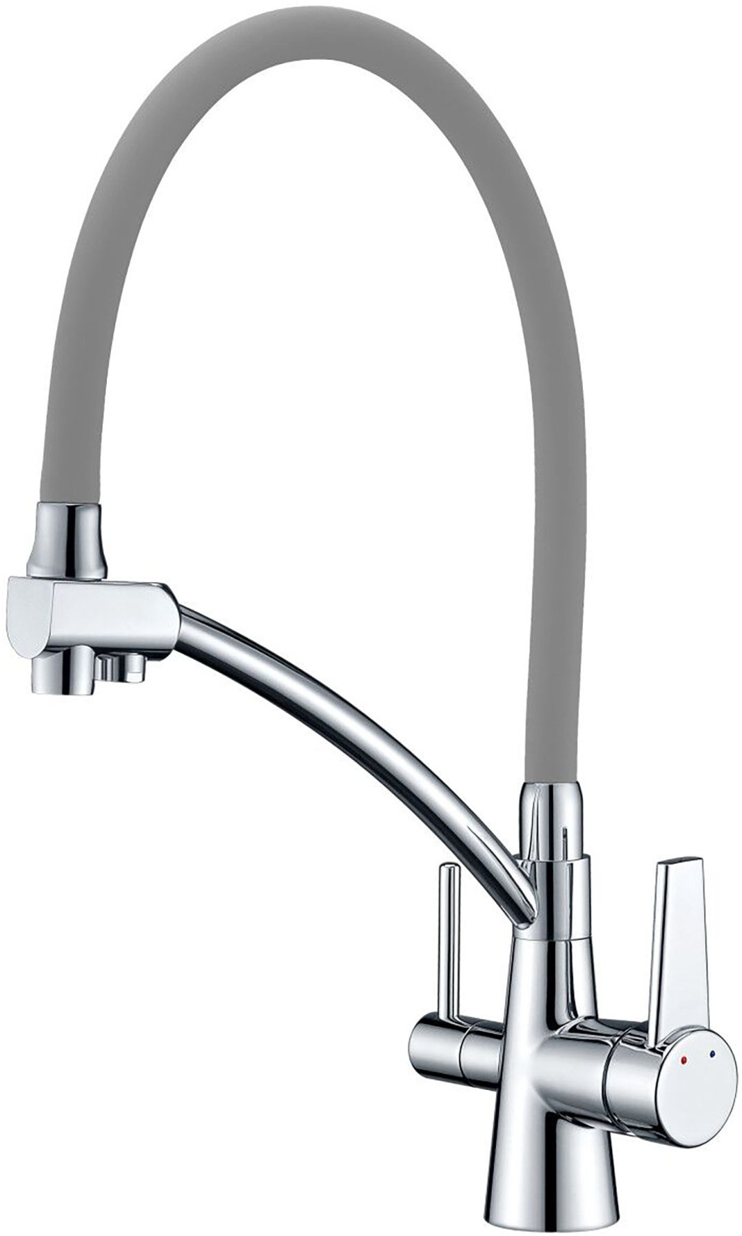 Смеситель с гибким изливом Gappo G4398-17, латунь, цвет серый купить,NaN