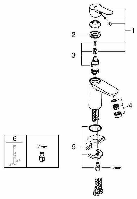 Смеситель для раковины (умывальника) Grohe 23330001 , однозахватный купить,NaN
