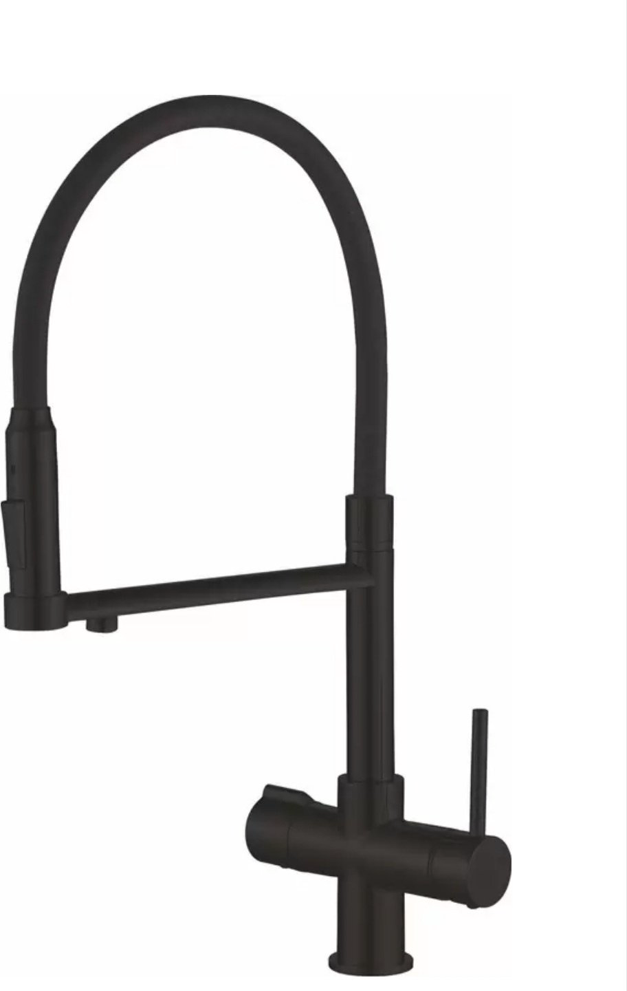 Смеситель с гибким изливом Rose R758h, латунь, цвет черный купить,NaN