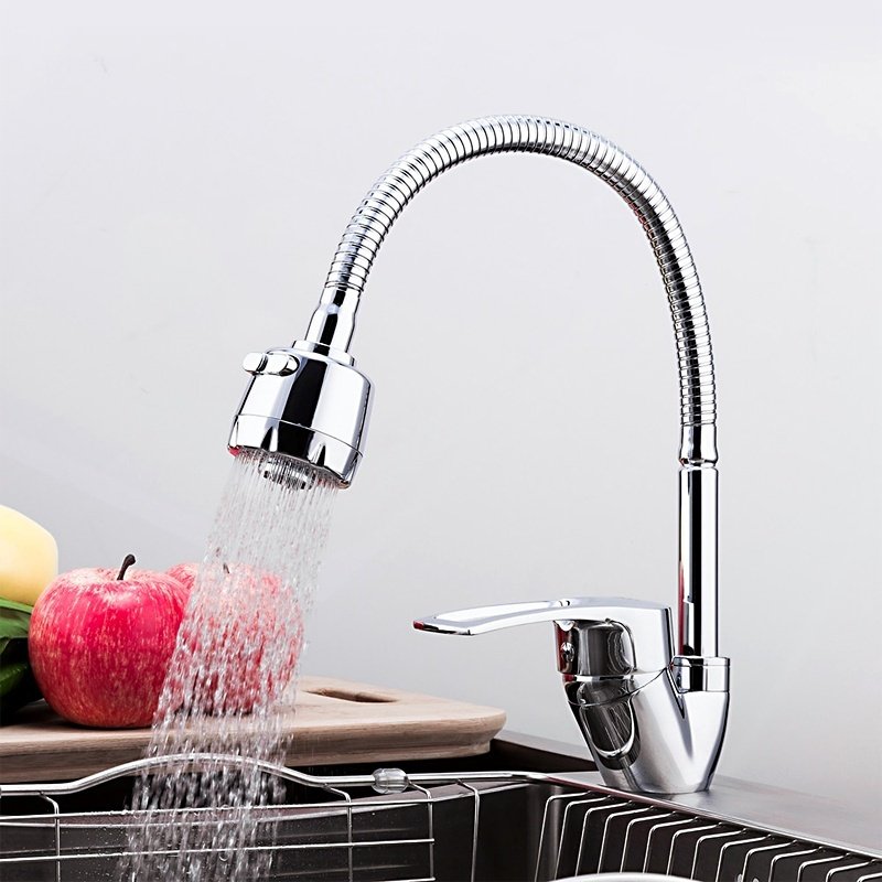 Смеситель с гибким изливом Frap F43701-B, латунь, цвет хром купить,NaN