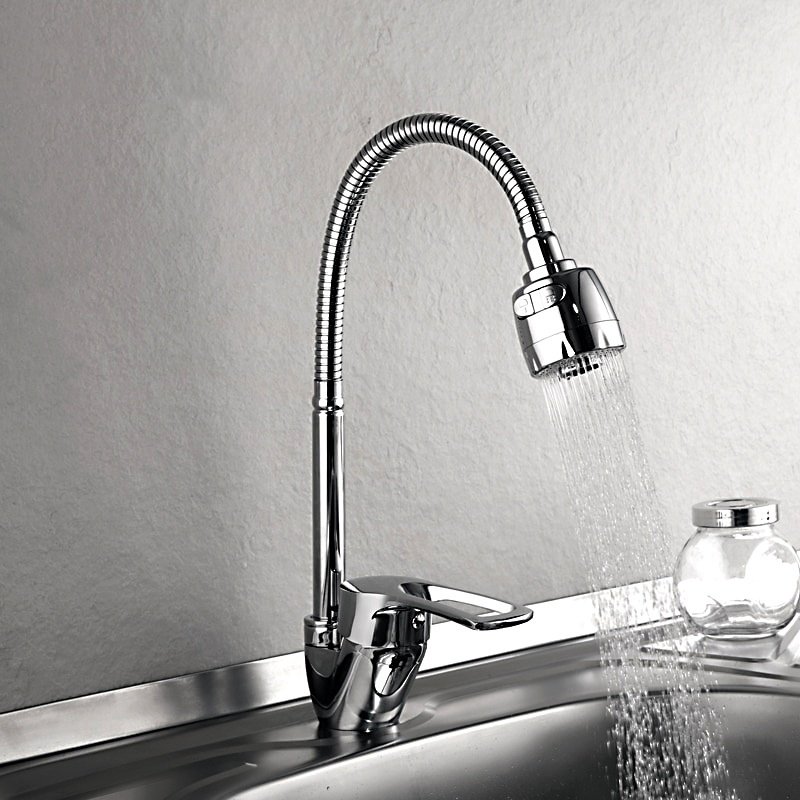 Смеситель с гибким изливом Frap F43701-B, латунь, цвет хром купить,NaN