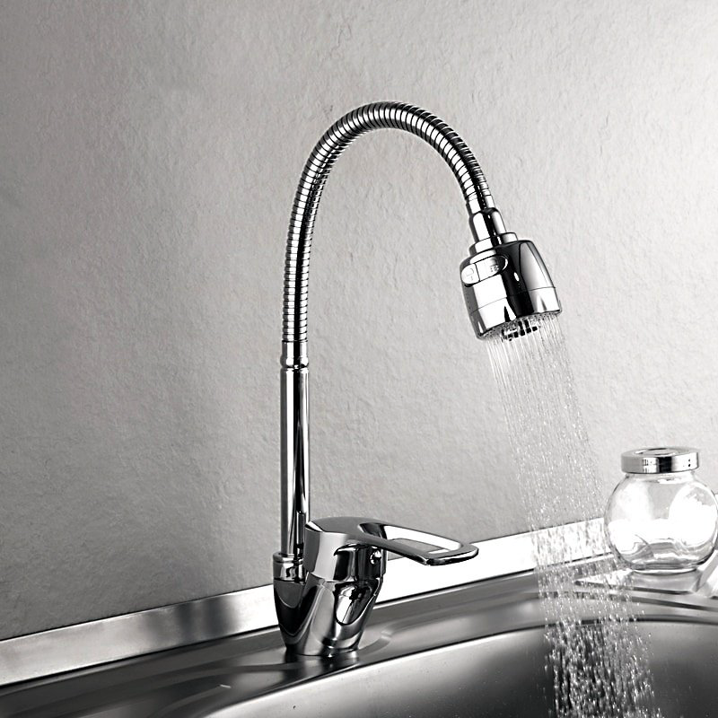 Смеситель с гибким изливом Frap F43701-B, латунь, цвет хром купить,NaN