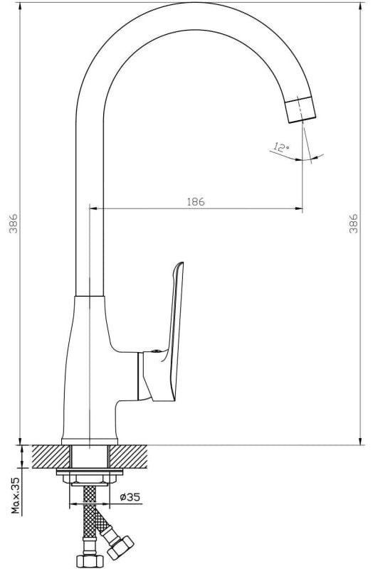 Смеситель для кухни (мойки) ESKO LG 519, однозахватный купить,34600