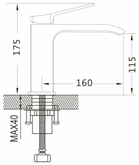 Смеситель Shevanik S4101H, латунь, цвет черный купить,NaN