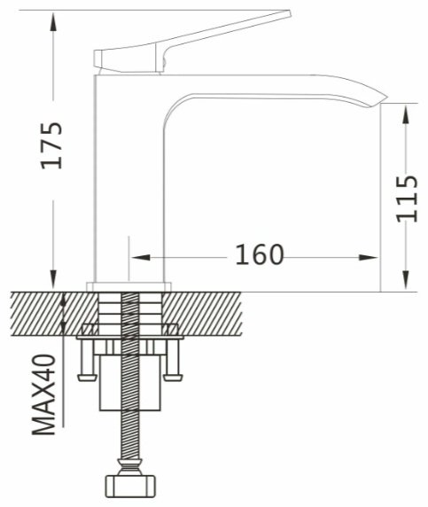 Смеситель Shevanik S4101H, латунь, цвет черный купить,NaN