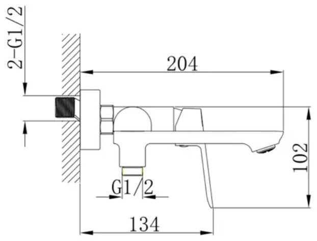 Смеситель для ванны Splenka S41.30.06, латунь, цвет черный купить,NaN