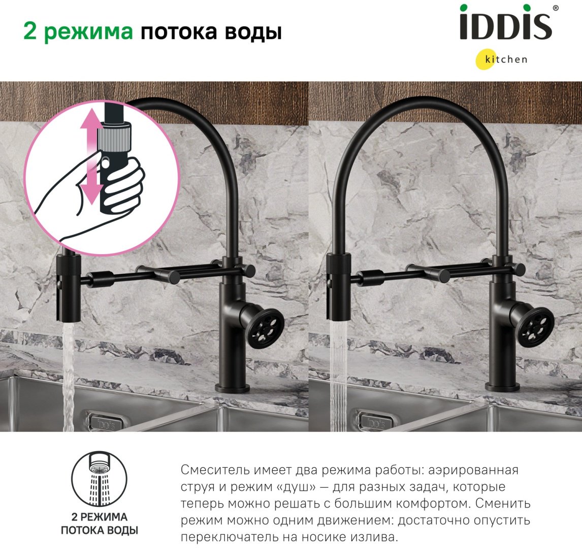 Смеситель с гибким изливом IDDIS Grange GRABLFLi05, латунь, цвет черный - ForteMarket Смеситель с гибким изливом IDDIS Grange GRABLFLi05, латунь, цвет черный купить,113800