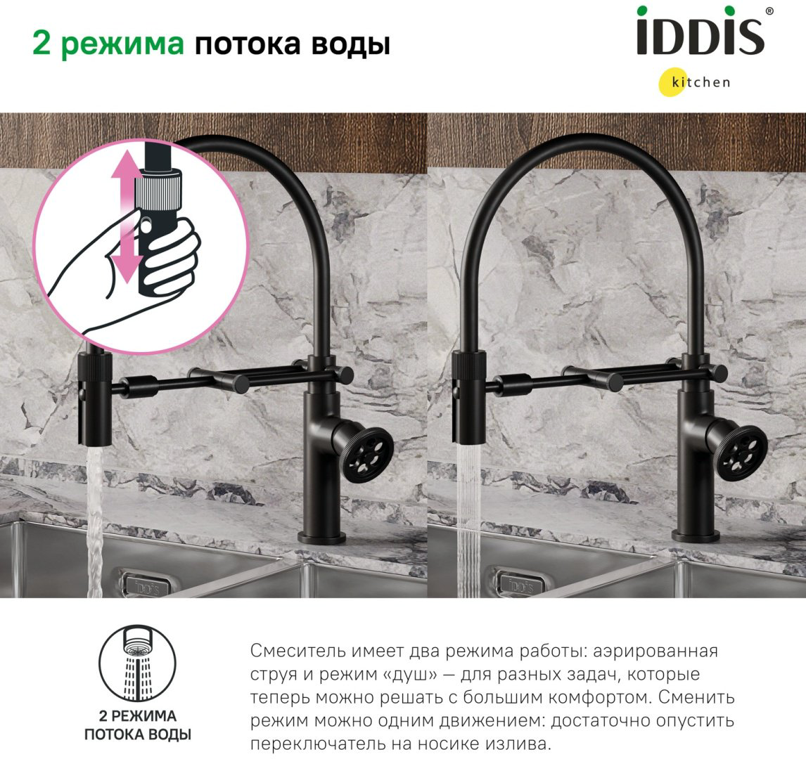 Смеситель с гибким изливом IDDIS Grange GRABLFLi05, латунь, цвет черный - ForteMarket Смеситель с гибким изливом IDDIS Grange GRABLFLi05, латунь, цвет черный купить,113800