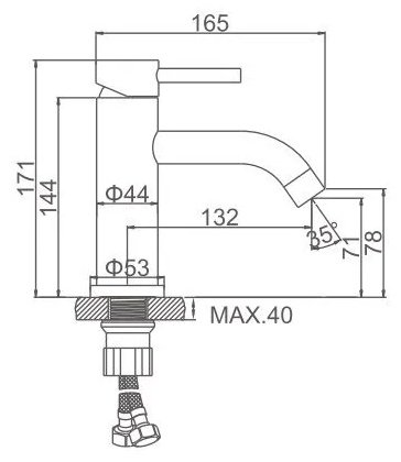 Смеситель для раковины (умывальника) Accoona A9690F-4, однозахватный купить,NaN