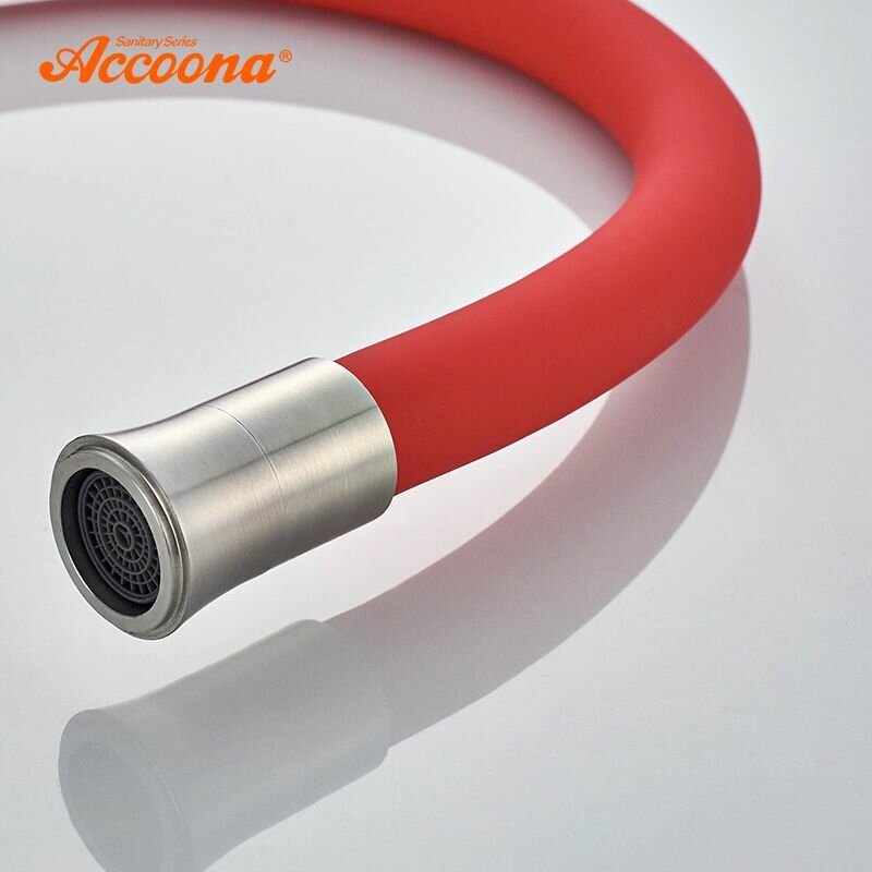 Смеситель с гибким изливом Accoona A48104N, латунь, цвет красный купить,NaN