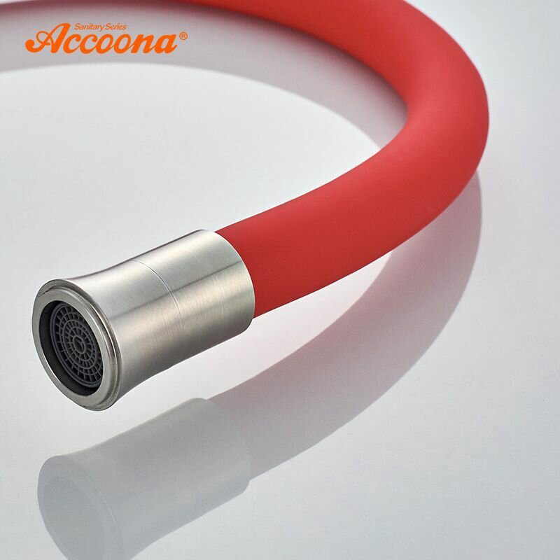 Смеситель с гибким изливом Accoona A48104N, латунь, цвет красный купить,NaN