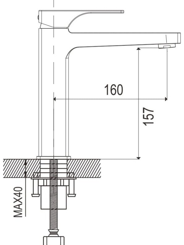 Смеситель Rose R1001, латунь, цвет хром купить,NaN