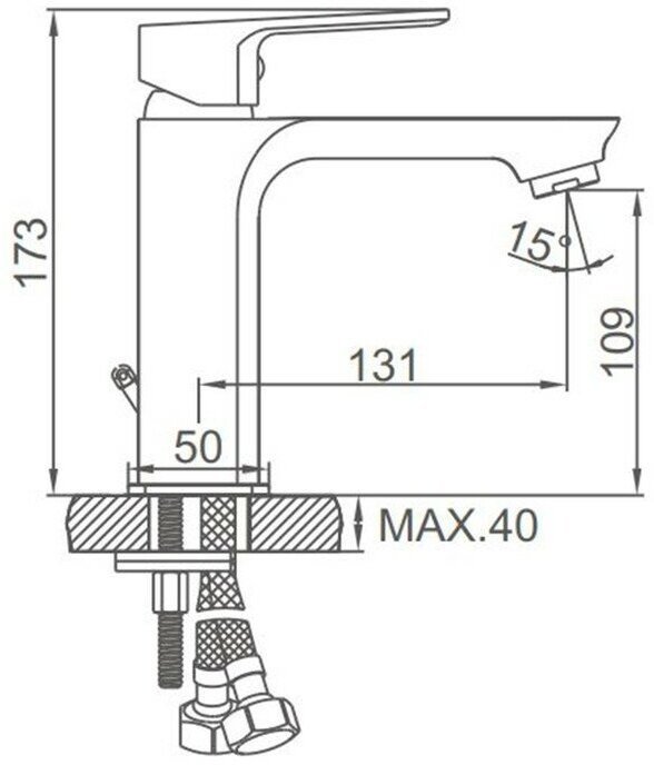 Смеситель для раковины (умывальника) Accoona A90126F, однозахватный купить,NaN