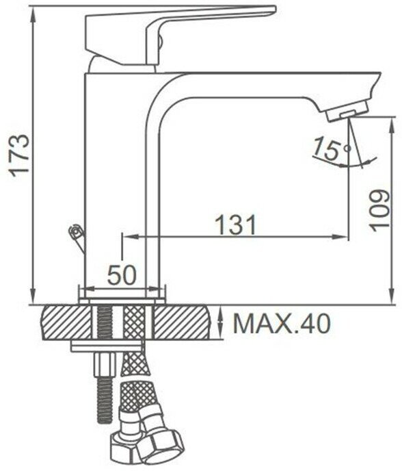 Смеситель для раковины (умывальника) Accoona A90126F, однозахватный купить,NaN