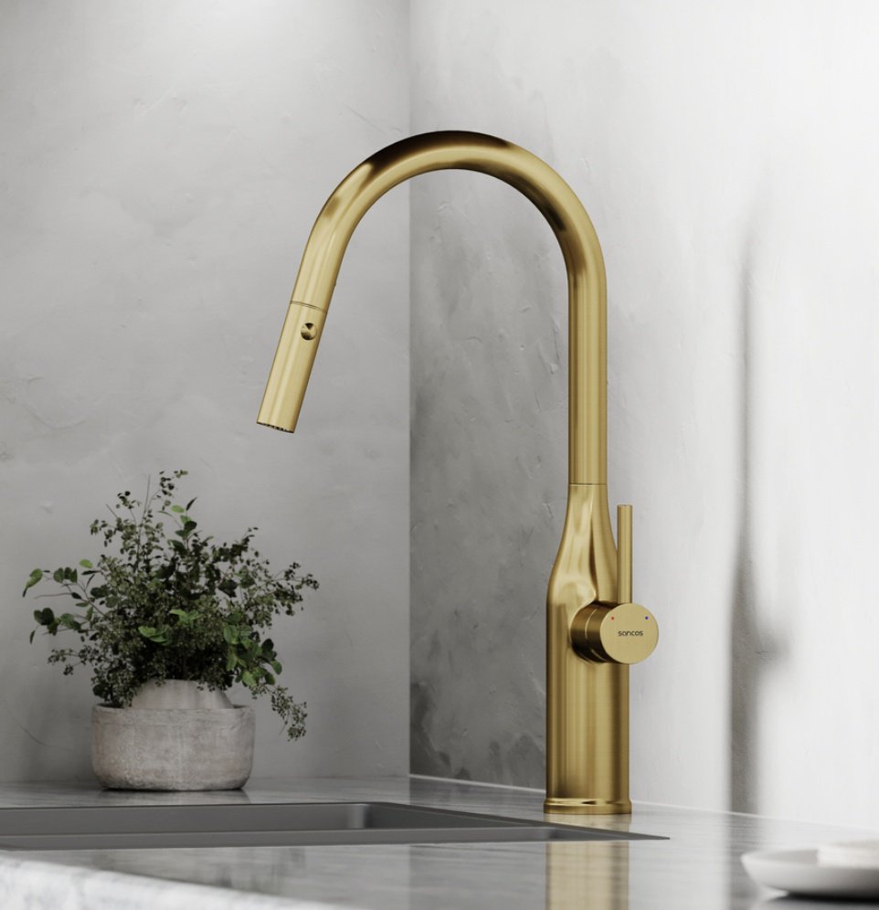 Смеситель для кухни Sancos Grand SC4002BG, латунь, цвет золотой купить,188400