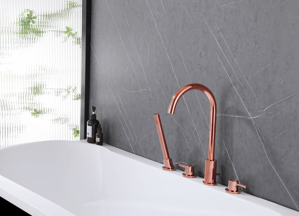 Смеситель для ванны Abber Wasser Kreis AF8113RG цвет золотистый, двухзахватный купить,323300