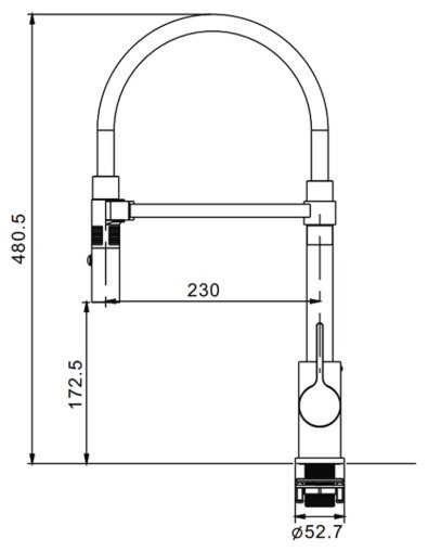 Смеситель с гибким изливом Rose R133L, латунь, цвет черный, хром купить,NaN