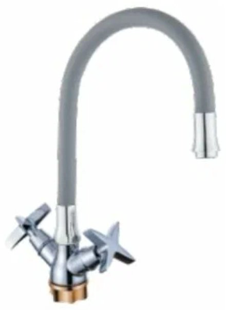 Смеситель с гибким изливом Potato P59311-19, цинк, цвет серый купить,30200