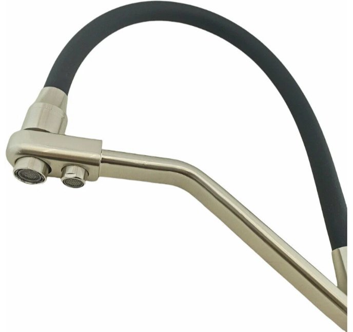 Смеситель с гибким изливом Rainsberg R603CL-2, латунь, цвет черный, сатин купить,NaN