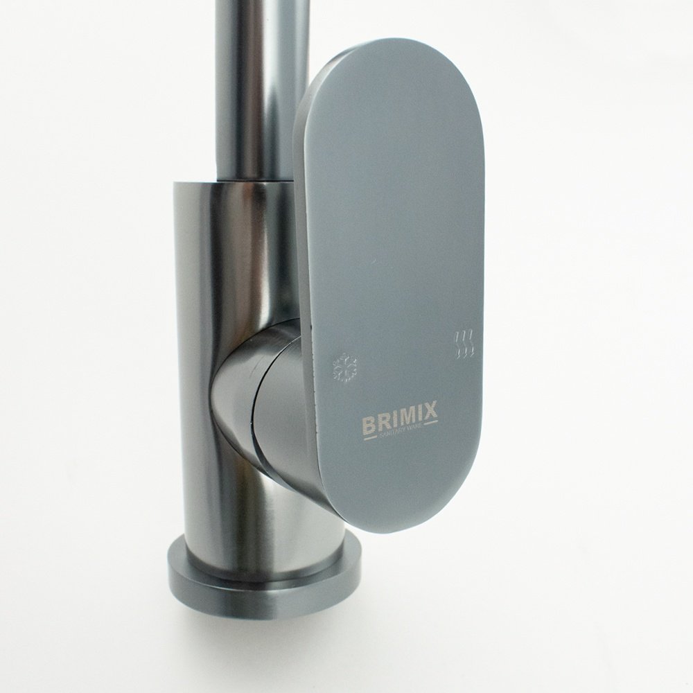 Смеситель с гибким изливом BRIMIX 88209, алюминий, цвет серый купить,NaN