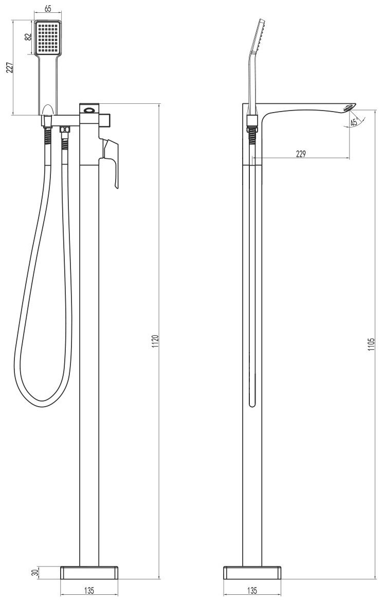 Смеситель для ванны Lemark Unit LM4544C, латунь, цвет хром купить,284060
