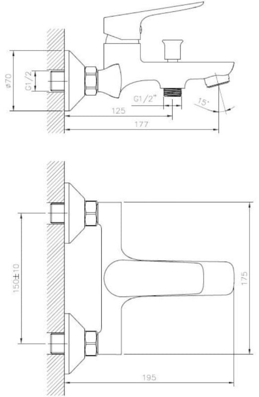 Смеситель для ванны ESKO DL 54 Satin, однозахватный купить,51200