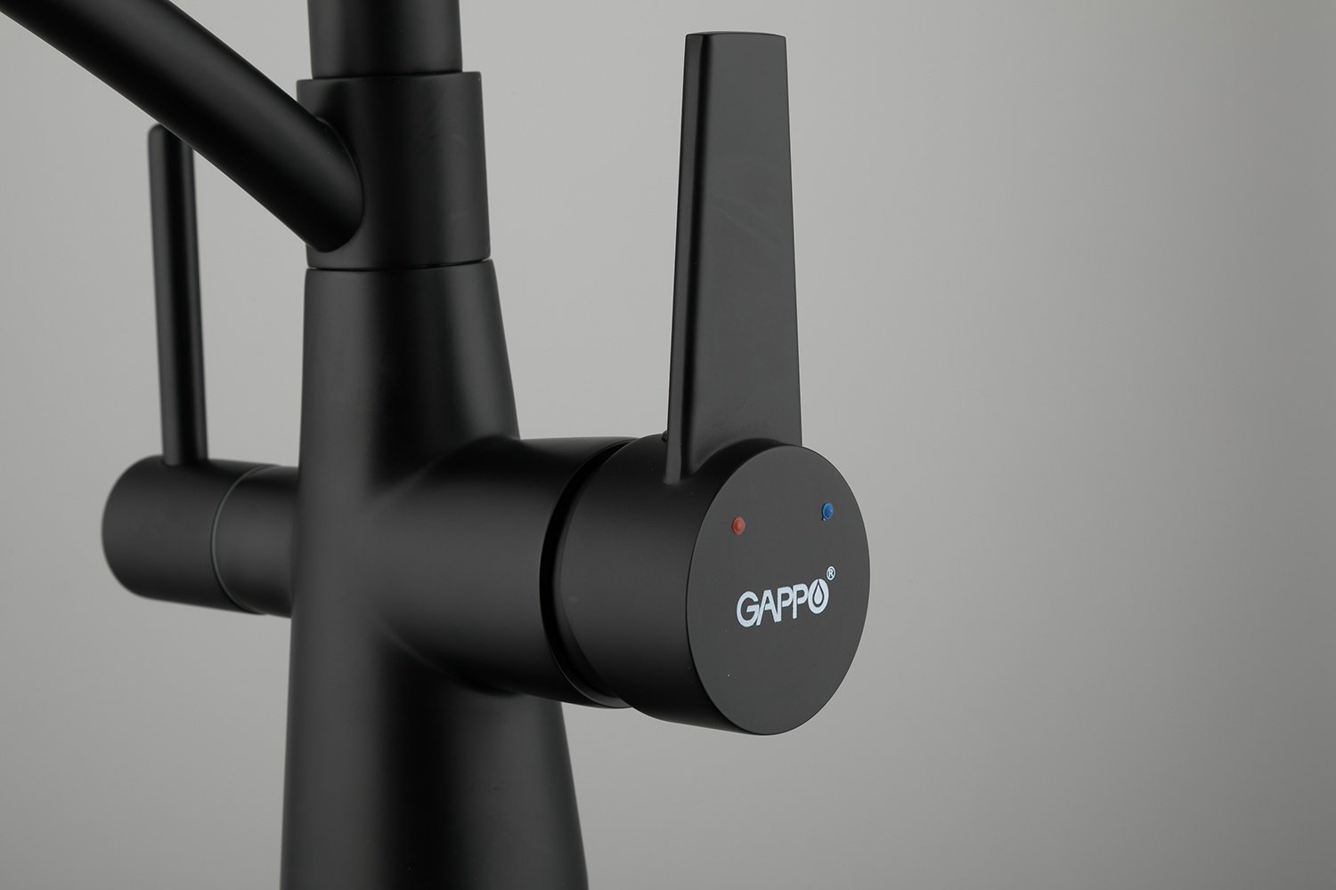 Смеситель с гибким изливом Gappo G4398-16, латунь, цвет черный купить,68000