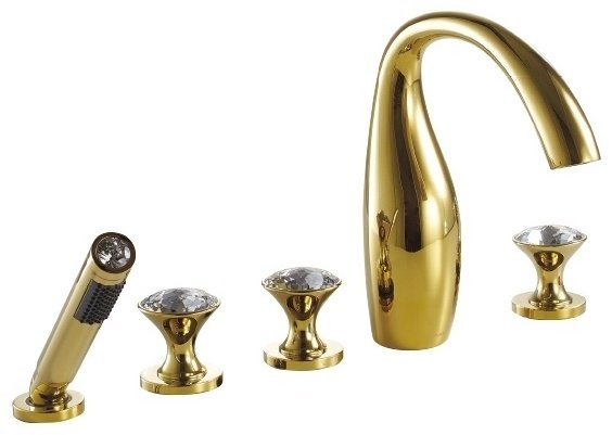 Смеситель для ванны BRAVAT Polar Crystal Swarovski F54287G, двухзахватный купить,790580