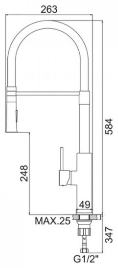 Смеситель с гибким изливом Accoona A4890N-1, латунь, цвет красный, хром купить,NaN