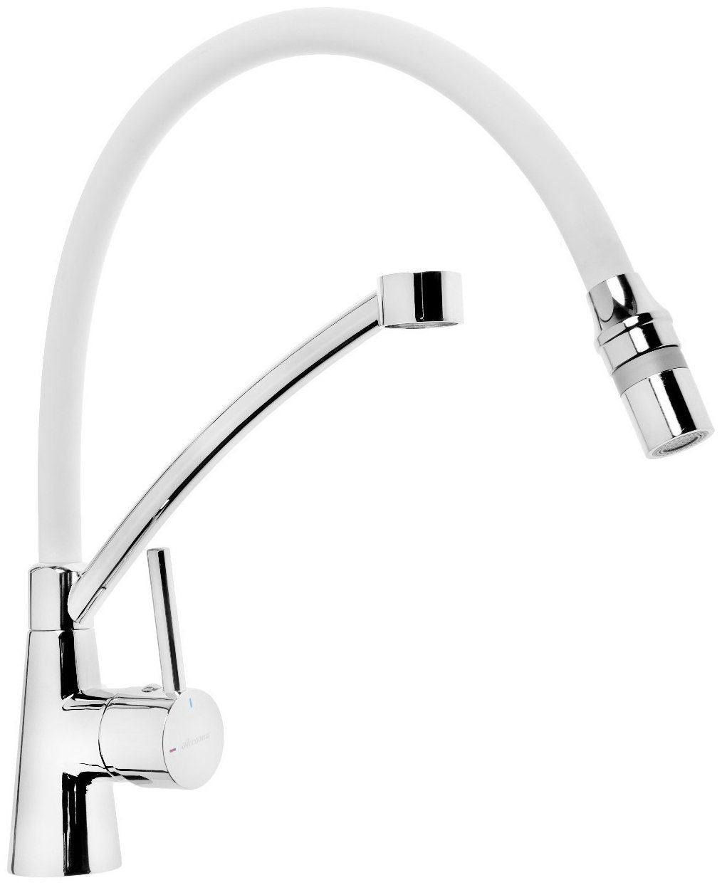 Смеситель с гибким изливом Accoona A4890G-2, латунь, цвет белый, хром купить,NaN