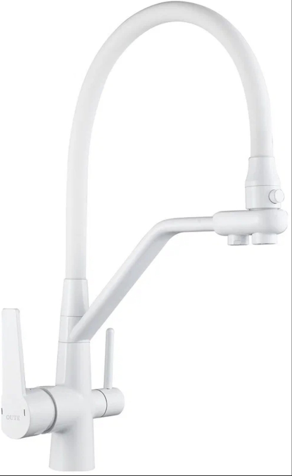 Смеситель для кухни Oute T603BK, латунь, цвет белый купить,NaN